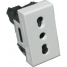 Priza 1M 16A standard italian alb